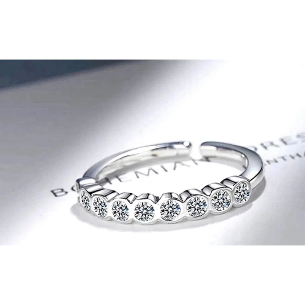 NEW Girls Kids‎ White Gold Plated S925 Adjustable Band Ring